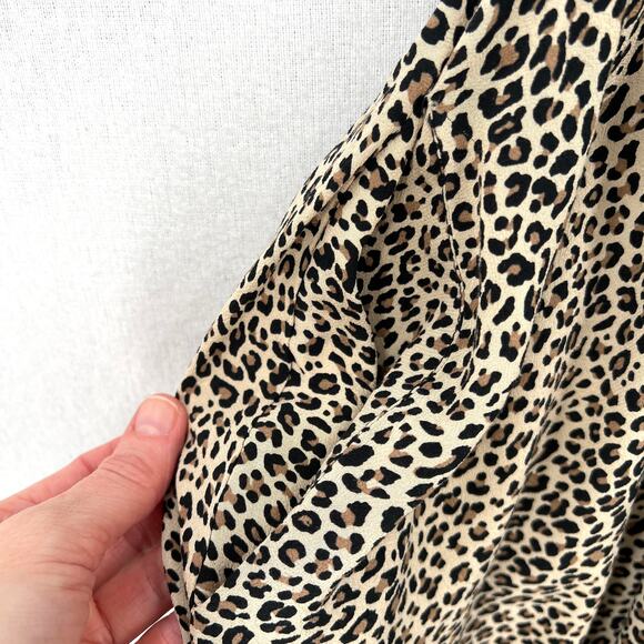 ZADIG AND VOLTAIRE Russel Leopard Print Dress Womens Medium Black Tan Short - Picture 10 of 16